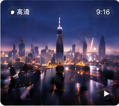 蓝色夜幕中的城市短片